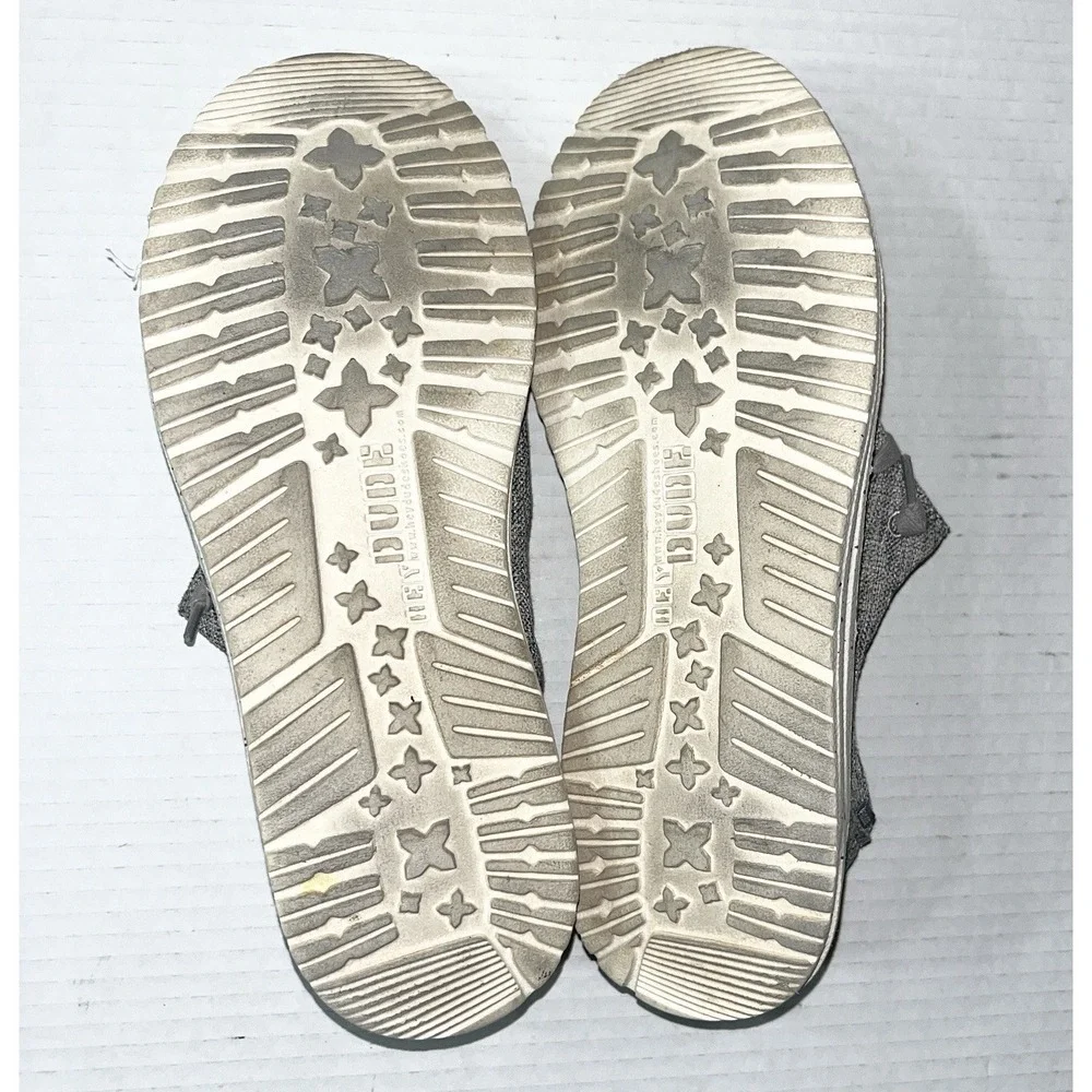 Hey Dude Wendy Linen Women's 8 Iron Gray Slip On Lightweight Boho Skater Cottage